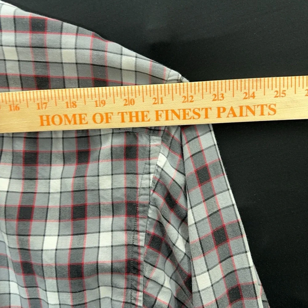 Vintage Polo Jeans Co Ralph Lauren Men's L Red Black Plaid Shirt 90s Flag Patch‎